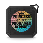 Rugged Waterproof Bluetooth Speaker - Black with Princess By Day Pro Gamer By Night design | Our Phoenix Rise