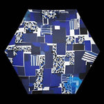 Automatic Travel Umbrella - Blue Geometric Pattern Overhead View | Our Phoenix Rise