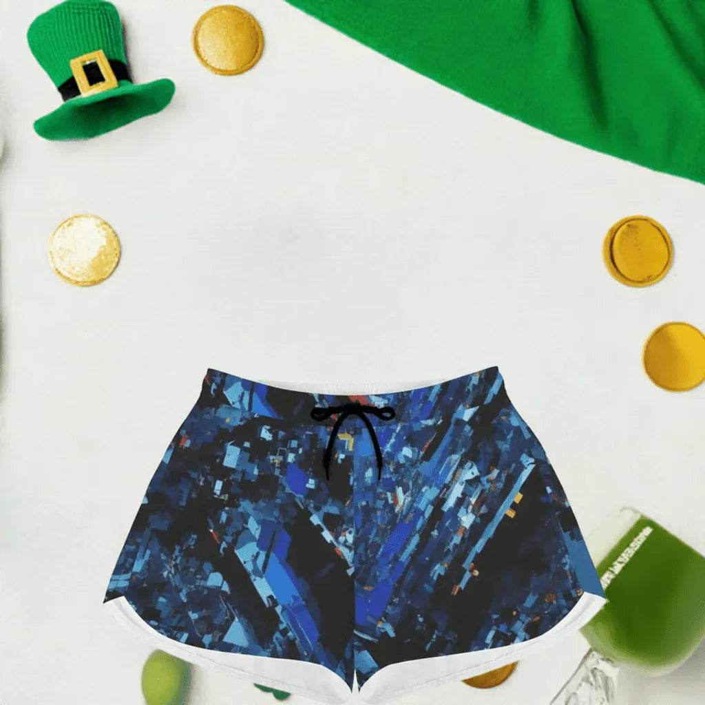Crystal Shard Blue Athletic Shorts Detailed View 3 | Our Phoenix Rise