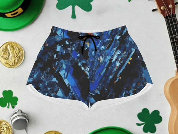 "Crystal Shard" Blue Athletic Shorts| Iron Phoenix GHG - Iron Phoenix GHG