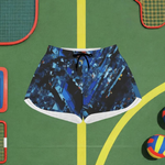 Crystal Shard Blue Athletic Shorts Detailed View 10 | Our Phoenix Rise