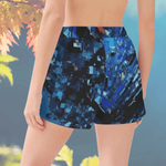 Crystal Shard Blue Athletic Shorts Detailed View 6 | Our Phoenix Rise