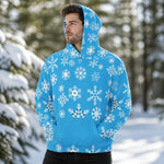 Blue Snowflake Winter Hoodie - Female model candid studio pose | Our Phoenix Rise