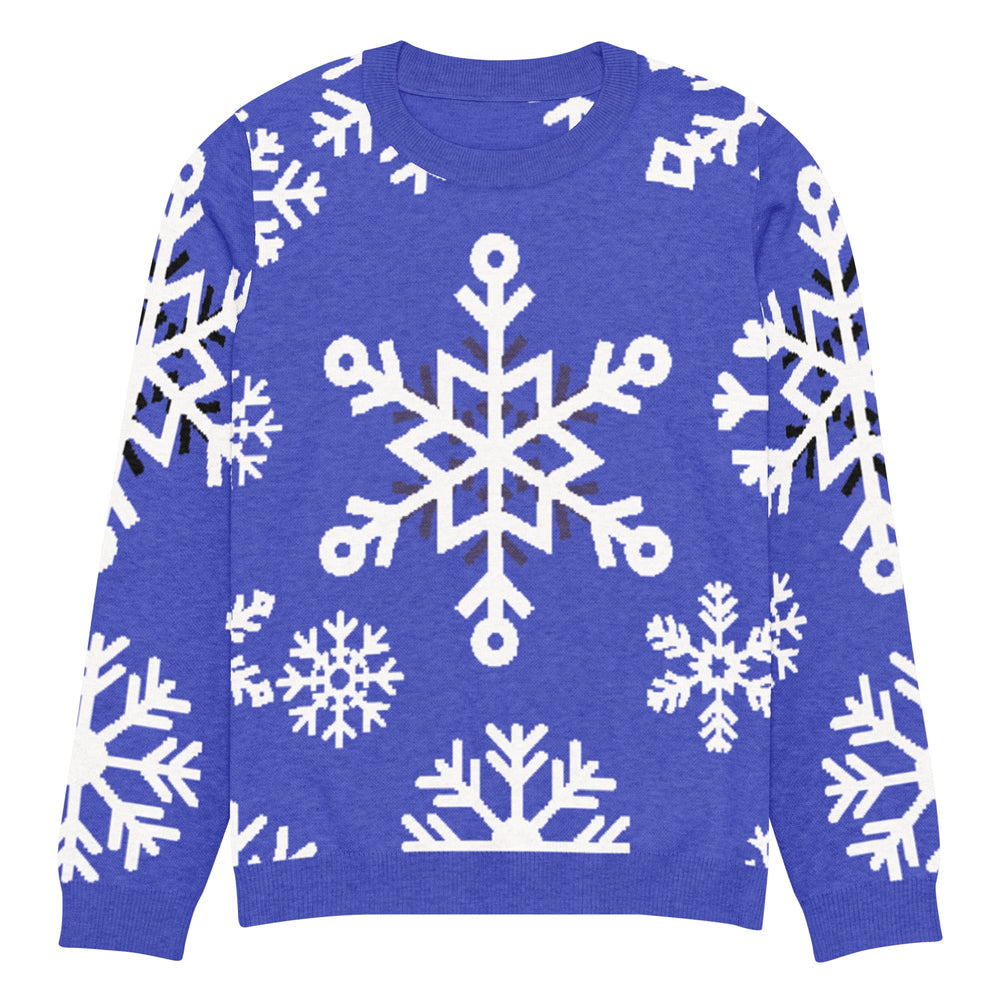 Blue Snowflake Crew Neck Sweater Unisex 3XS-3XL Blue XS-3XL