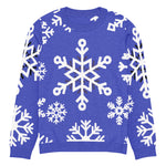 Blue Snowflake Crew Neck Sweater - Knit Texture Detail | Our Phoenix Rise