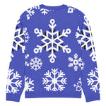 Blue Snowflake Crew Neck Sweater - Flatlay | Our Phoenix Rise
