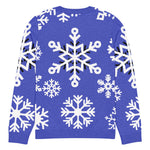 Blue Snowflake Crew Neck Sweater - Cropped Front Snowflake | Our Phoenix Rise