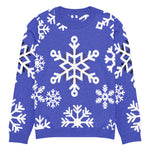 Blue Snowflake Crew Neck Sweater - Full Length Front View | Our Phoenix Rise