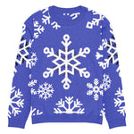 Blue Snowflake Crew Neck Sweater - Main Front View | Our Phoenix Rise