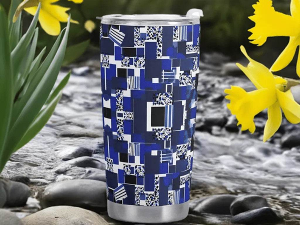 Blue Shield Travel Tumbler | 20oz Insulated Gamer Mug - Iron Phoenix GHG