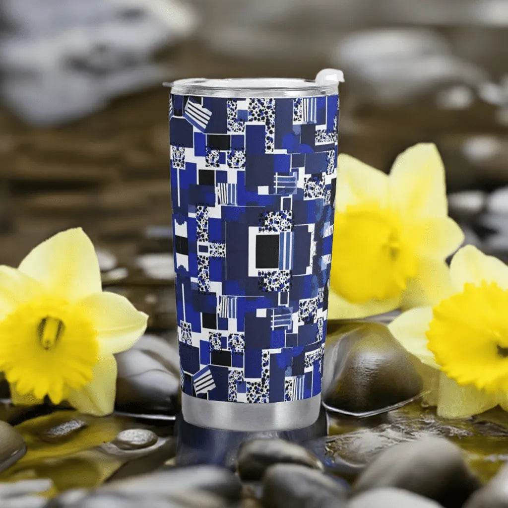 Blue Geometric 20oz Insulated Gamer Mug