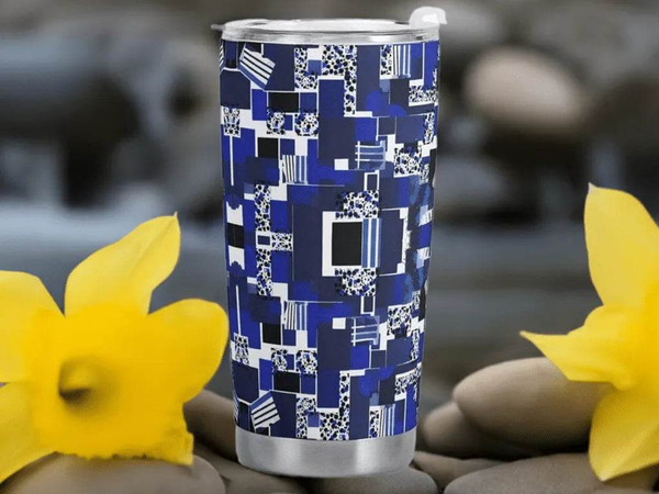 Blue Shield Travel Tumbler | 20oz Insulated Gamer Mug - Iron Phoenix GHG