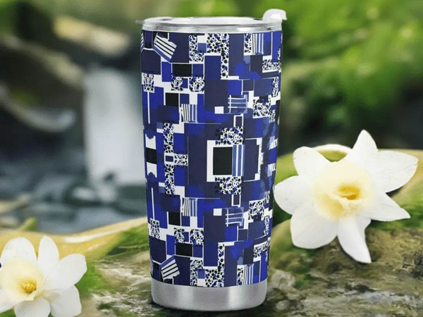 Blue Shield Travel Tumbler | 20oz Insulated Gamer Mug - Iron Phoenix GHG