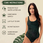 Dark Green Botanical One Piece Swimsuit - Side View Detail - Detail 17 | Our Phoenix Rise