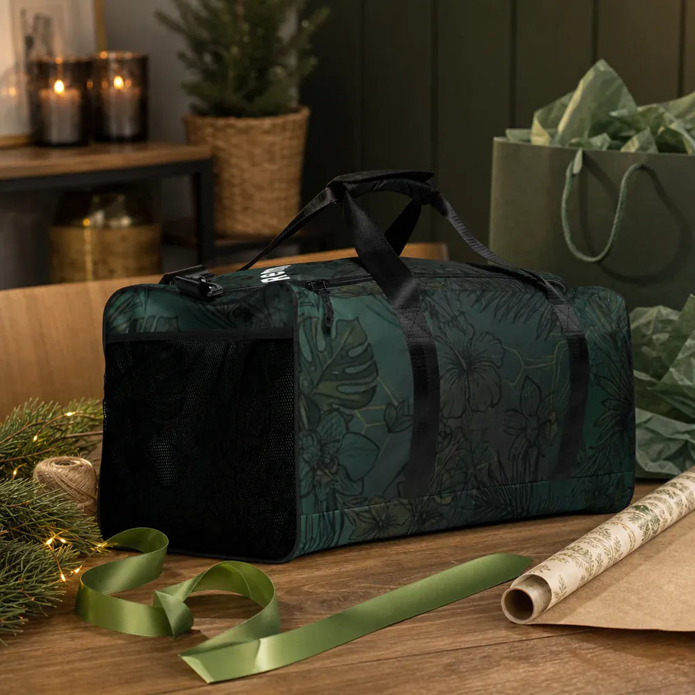 Dark Tropical Floral Duffle Bag 22 Inch