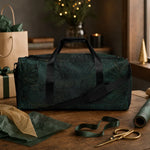 Dark Tropical Floral Duffle Bag - Lifestyle view showing bag capacity | Our Phoenix Rise