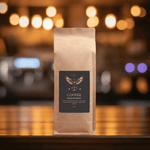 Fair Trade Brazilian Blend Coffee 16oz - Front view with label | Our Phoenix Rise