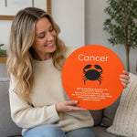 Cancer Zodiac Funny Wood Sign - Displayed in modern living room interior | Our Phoenix Rise