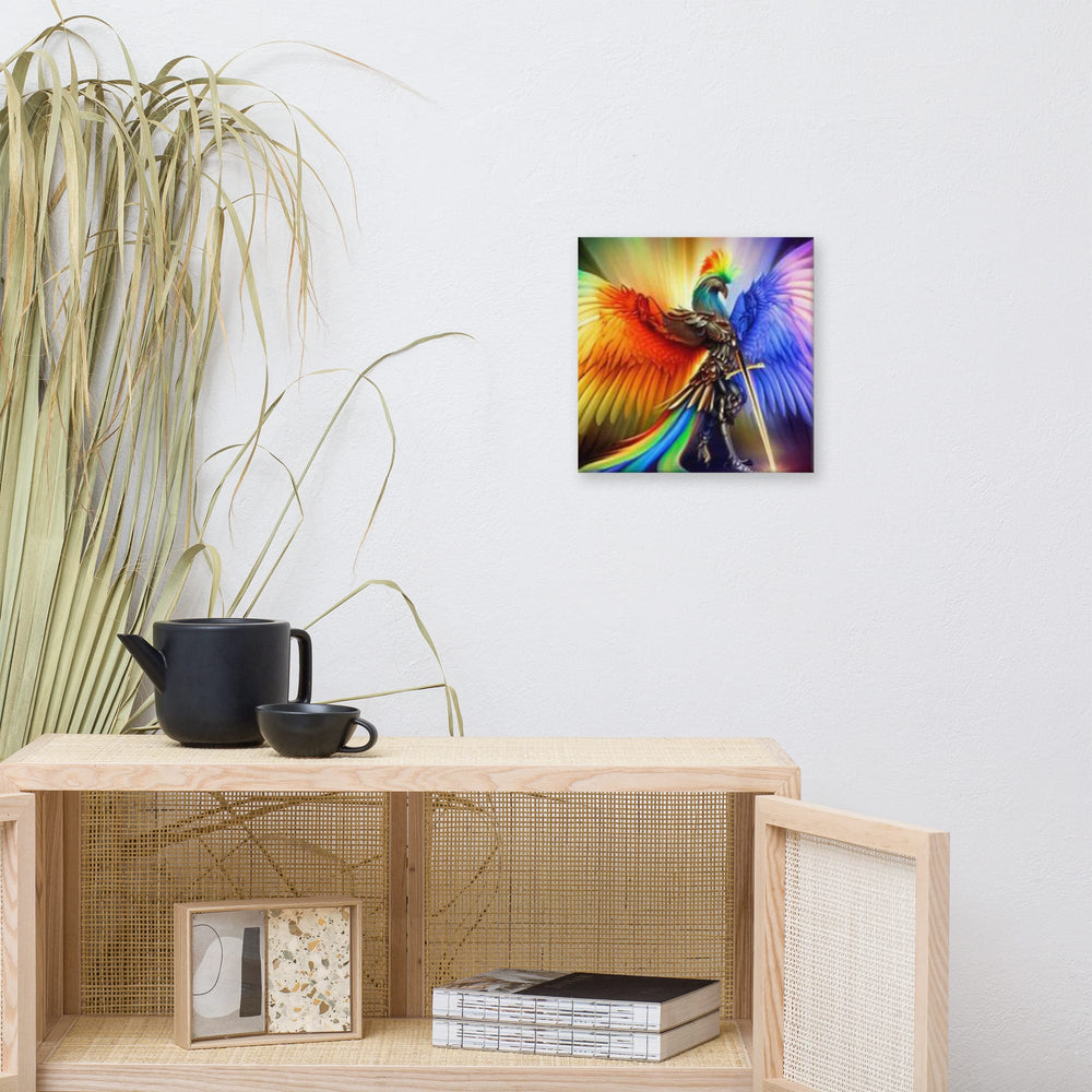 Rainbow Phoenix Knight Canvas Print