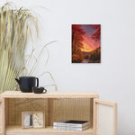 Autumn forest river sunset canvas art, 12x16 inch print on white wall decor | Our Phoenix Rise