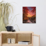 Autumn forest river sunset canvas art, 16x20 inch print on white wall decor | Our Phoenix Rise