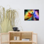 Rainbow Phoenix Knight Canvas Print - 18x24 rectangular size in room | Our Phoenix Rise