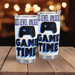 Gamer Travel Mug Boss Level Unlocked - Spill-proof lid detail | Our Phoenix Rise