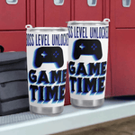 Gamer Travel Mug Boss Level Unlocked - With lid removed, showing interior | Our Phoenix Rise