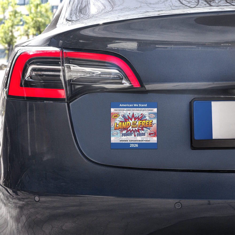 American Flag Elephant Car Magnet