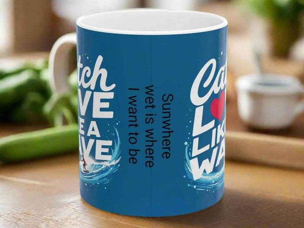 Wave Ceramic Mug | Catch Love | Resilience Coffee Cup