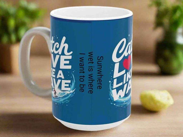 Wave Ceramic Mug | Catch Love | Resilience Coffee Cup