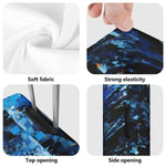 Blue Geometric Luggage Cover - Fabric pattern detail | Our Phoenix Rise