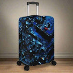 Blue Geometric Luggage Cover - Full front view | Our Phoenix Rise
