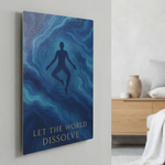 Glossy Aluminum Yoga Art Panel – Minimalist Metal Print Meditation Room Decor