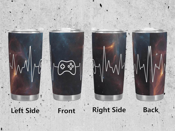 "Gamer Heartbeat" Travel Mug (20oz)| Iron Phoenix GHG - Iron Phoenix GHG