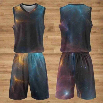 Galaxy Print Basketball Jersey Set - Front and Back View | Our Phoenix Rise