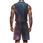 Galaxy Print Basketball Jersey Set - Back View with Yellow Tulips | Our Phoenix Rise