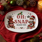 Gingerbread Christmas Serving Platter - Oval Shape View | Our Phoenix Rise