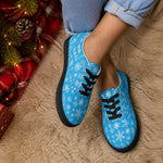Blue Snowflake Canvas Sneakers - outdoor lifestyle shot | Our Phoenix Rise