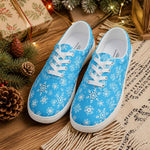 Blue Snowflake Canvas Sneakers - casual outfit styled | Our Phoenix Rise
