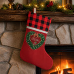 Plaid Christmas Stocking - Red Plaid Wreath Design Lifestyle | Our Phoenix Rise
