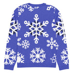 Blue Snowflake Crew Neck Sweater - Main Back View | Our Phoenix Rise