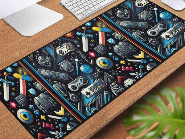 Pixel Gamer Desk Mat | Retro Gaming Armory Mouse Pad