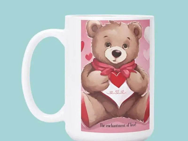 Teddy Bear Love Mug | Cute Valentines Day Coffee Cup - Iron Phoenix GHG
