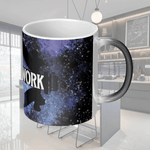 Color Changing Gamer at Work Coffee Mug - Partial Galaxy Reveal Side View | Our Phoenix Rise