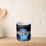 Color Changing Gamer at Work Coffee Mug - Vibrant Gamer Graphic Side Angle | Our Phoenix Rise