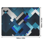 Blue Geometric Area Rug | Futuristic Gaming and Yoga Mat - Iron Phoenix GHG