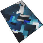 Blue Geometric Area Rug | Futuristic Gaming and Yoga Mat - Iron Phoenix GHG