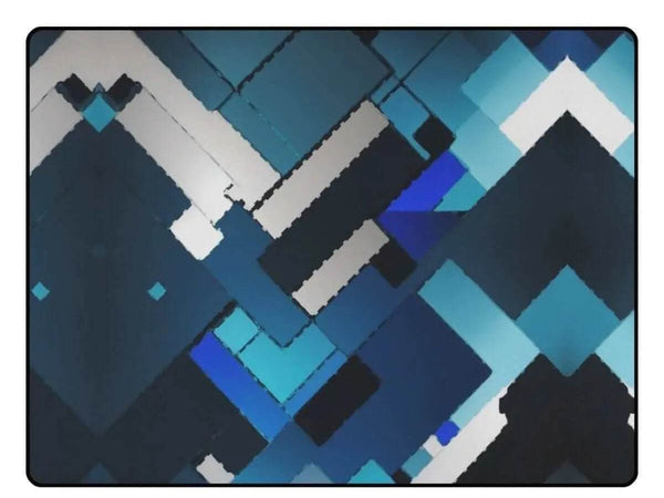 Blue Geometric Area Rug | Futuristic Gaming and Yoga Mat - Iron Phoenix GHG