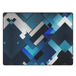 Blue Geometric Area Rug | Futuristic Gaming and Yoga Mat - Iron Phoenix GHG